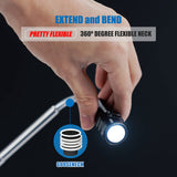 VIBELITE Extendable Magnetic Flashlight with Telescoping Magnet Pickup Tool-Cool Gadget Christmas Gifts Stocking Stuffers for Men, Husband,Dad,Father,Mechanic,Tech,Handyman,Him Women