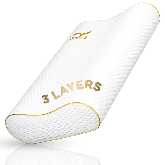 Memory Foam Pillow, King Cervical Pillow for Neck Pain, Contour Pillow, Neck and Shoulder Pain, Side Sleeper, Back and Stomach Sleeper