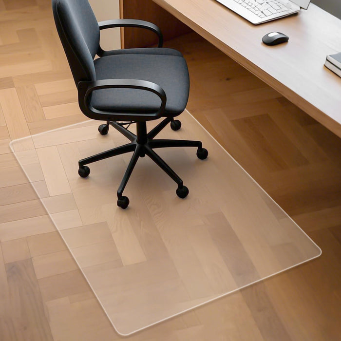 Clear Chair Mat for Hardwood Floors, 48" x 36" PVC Office Floor Protector, Heavy Duty Anti-Slip Mat for Rolling Chairs, Easy to Clean, for Home, Office, Gaming