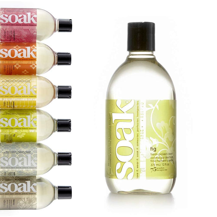 Soak Laundry Soap – No Rinse, Plant Derived Hand Wash Detergent - 375 ml / 12 fl. oz, 75+ Washes (Fig)