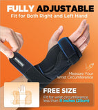 GOWILOVE Carpal Tunnel Wrist Brace with Magnetic Therapy Pad, Extra-Long Adjustable Strap Wrist Support Splint Fits Both Left Right Hand, Hand Brace Night Support for Arthritis Tendonitis Pain Relief