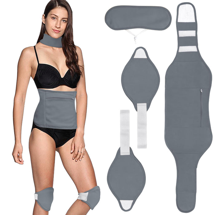 4Pack Castor Oil Pack for Knee, Neck and Abdomen, Reusable Compress Castor Oil Pack Wrap for Abdomen with Adjustable Elastic Strap Flannel Cotton Machine Washable Anti Oil Leak(Knee)