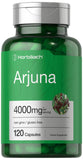 Horbaach Arjuna Capsules 4000mg | 120 Count | Non-GMO, Gluten Free | from Arjuna Bark Herb Extract