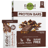 Extend Nutrition Sugar Free Keto Bars, Perfect Diabetic Snacks for Adults and Kids, High Protein Bars for Hunger Control & Steady Energy, Low Carb, Keto Friendly, Chocolate Peanut Butter, 12 Count