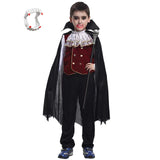 DNQCOS Boys Kids Vampire Halloween Costume Gothic Classic Cosplay Dress Up (Black, 7-9 Years)