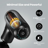 HEYCHY Super Mini Massage Gun, 4.8IN Small Travel Pain Relief Handheld Portable Massager, Full Body Recovery & Relief for Outdoors, USB Charging, 5 Speeds,Gifts for Men&Women (Black)