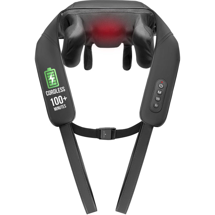 Neck Massager with Heat, Cordless 4D 6 Massage Nodes Kneading Shoulder Massager, Neck and Shoulder Massager, Shiatsu Back Shoulder and Neck Massager for Traps, Leg and Body, Gifts for Men Women