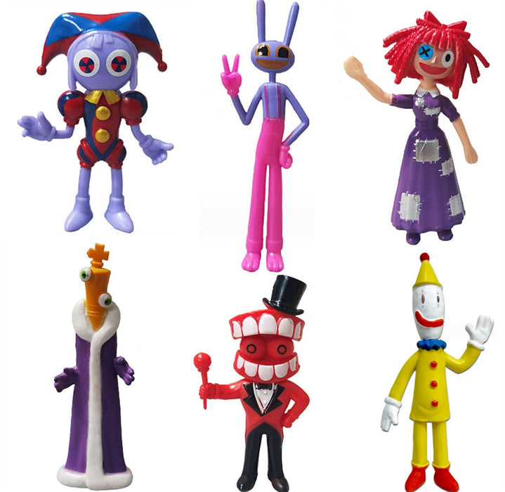 6PCS Amazing Digital Circus Action Figure, 3.7-4.5in Pomni/Ragatha/Caine/Jax and other roles Figure Set for Kids Adults Fans Collection Birthday Christmas