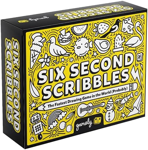 Six Second Scribbles USA: The frantically Fast, fantastically Fun Drawing Game | A Family Friendly Party Game for Kids, Teens and Adults