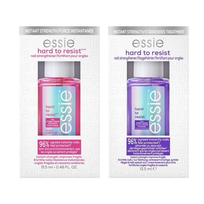 Essie Nail Strengthening Set, Hard To Resist Nail Strengthener, Glow & Shine + Hard To Resist Nail Strengthener, Neutralize & Brighten, 0.46 Fl Oz Each