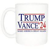 Rogue River Tactical Donald Trump Vance Novelty Coffee Mug Cup, 11 Oz, White Trump/Vance 2024 24