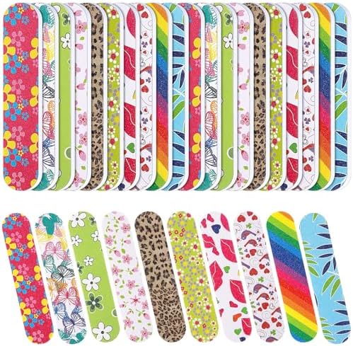 Sumind 100 Pack Nail Files Double Sided Emery Boards Manicure Tools (3.54 x 0.79 x 0.16inch)