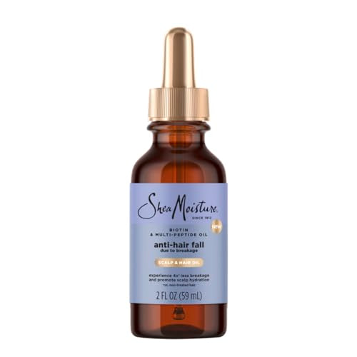 SheaMoisture Scalp & Hair Oil Anti-Hair Fall for Healthy Looking Hair and Moisturized Scalp, with Biotin & Multi-Peptide ScalpBoost Technology, 2 oz