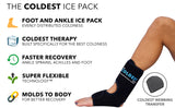 Coldest Foot Ankle Achilles Pain Relief Ice Wrap with 2 Cold Gel Packs | Best for Achilles Tendon Injuries, Plantar Fasciitis, Bursitis & Sore Feet Built for Cold Therapy (2-Pack)