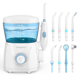 Sawgmore FC166 Water Flosser for Teeth/Braces, 600ml Large Capacity, 10 Adjustable Pressures,8 Home Nozzles Professional Oral Irrigator for Teeth Clean(White)