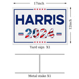 Harris 2024 Yard Sign 12"x 17" Double-Sided Harris For President Lawn Sign with Metal H Stake, Political Campaign Yard Lawn Signs