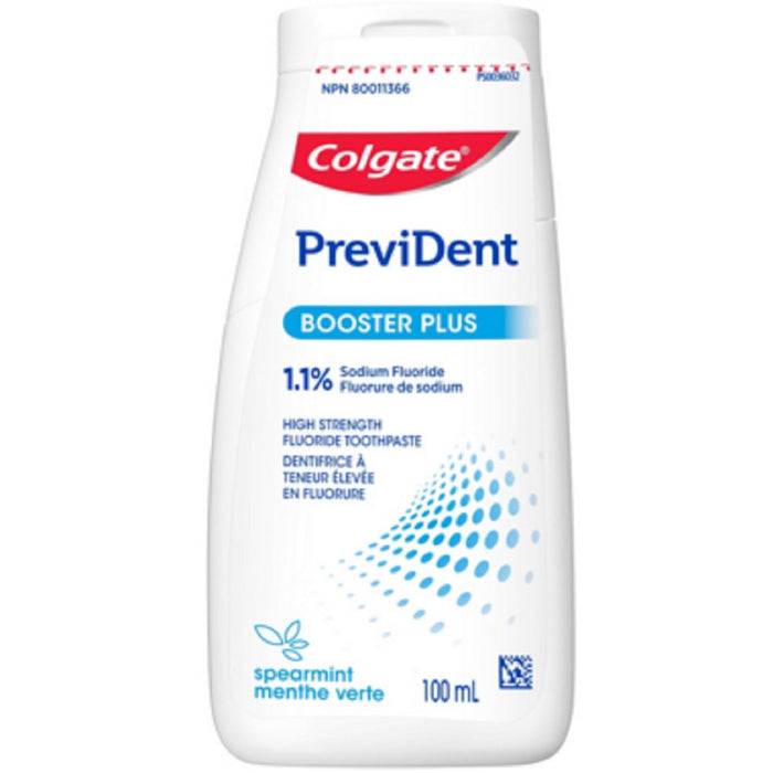 Colgate PreviDent 5000 ppm Booster Plus Toothpaste - Spearmint, 100mL - Fluoride Enamel Protection, Sensitive Teeth Relief, Travel Size - Dentifrice for Daily Oral Care (Package May Vary)