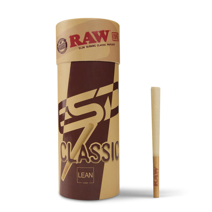 RAW Cones Lean Size Classic - 50 Pack -Slow Burning Rolling Paper Pre-Rolled with Tips