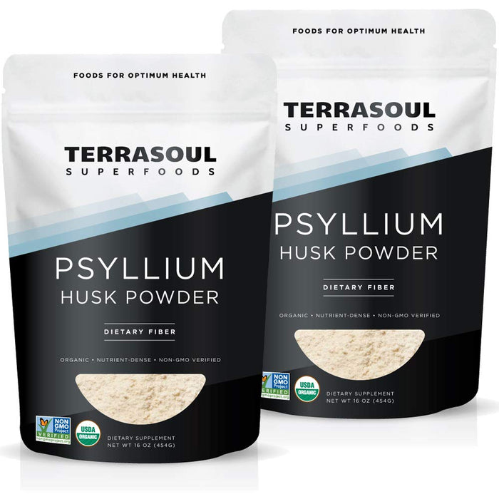 Terrasoul Superfoods Organic Psyllium Husk Powder, 2 Lbs (2 Pack) - Superfine Texture | High Purity | Keto Baking