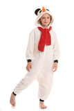 DELEY Unisex Kids Snowman Onesie Pajamas, Flannel Animal One Piece Costume Sleepwear Halloween Cosplay Homewear