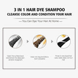 Natural Chestnut Brown Hair Color Shampoo,Instant Hair Dye Shampoo for Men & Women-3 in 1 Brown Hair Shampoo-Brown Shampoo Colors in Minutes-Long Lasting Brown Hair Dye(Chestnut Brown)