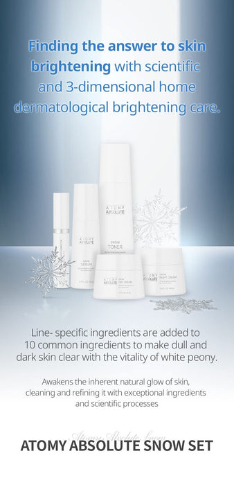 ATOMY Absolute Snow Set All Day Skin Care Set Cream Toner Serum