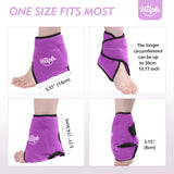 Hilph Ankle Cold Pack for Achilles Tendonitis, Reusable Ankle Ice Pack Wrap with Hot Cold Therapy for Sprained Ankle Injuries, Plantar Fasciitis, Swelling, Sore Feet, Foot & Heel (Purple)