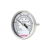 GOATACURA Bimetal Thermometer, Full Stainless Steel, 3" Dial Size, 2-1/2" Stem, 1/2" NPT Back Mount, 0-250 Deg F/-20-120 Deg C, 1% Accuracy