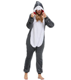 QUCH Adult Onesie Costume-Unisex Animal Onesies for Adults Halloween Costume, Halloween Onesie Adult Onesie Pajamas for Women Shark M