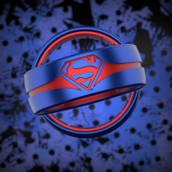 Enso Rings DC Comics Collection - Breathable Silicone Ring - Etched Design - Comfortable and Safe - Superman - Size 9