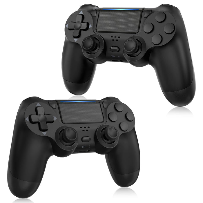 FASIGO PS4 Controller 2 Pack, Wireless PS4 Controller for PS4 / Pro/Slim & PC, with 2 USB C Cable - Black