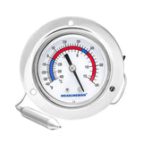 MEASUREMAN Vapor Capillary Flanged Panel Mount Refrigeration Thermometer, 2" Dial, 48" Capillary, -40-60 deg F/-40-15 deg C, Re-Calibration Available