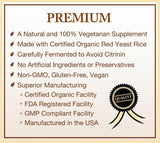 Natural Choice Botanicals Certified Organic Red Yeast Rice Supplement - 120 Capsules, 2 Month Supply