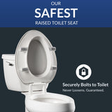 Bemis Assurance 3" Raised Toilet Seat for Seniors, Clean Shield Guard, Secure Hinges, Elongated, White