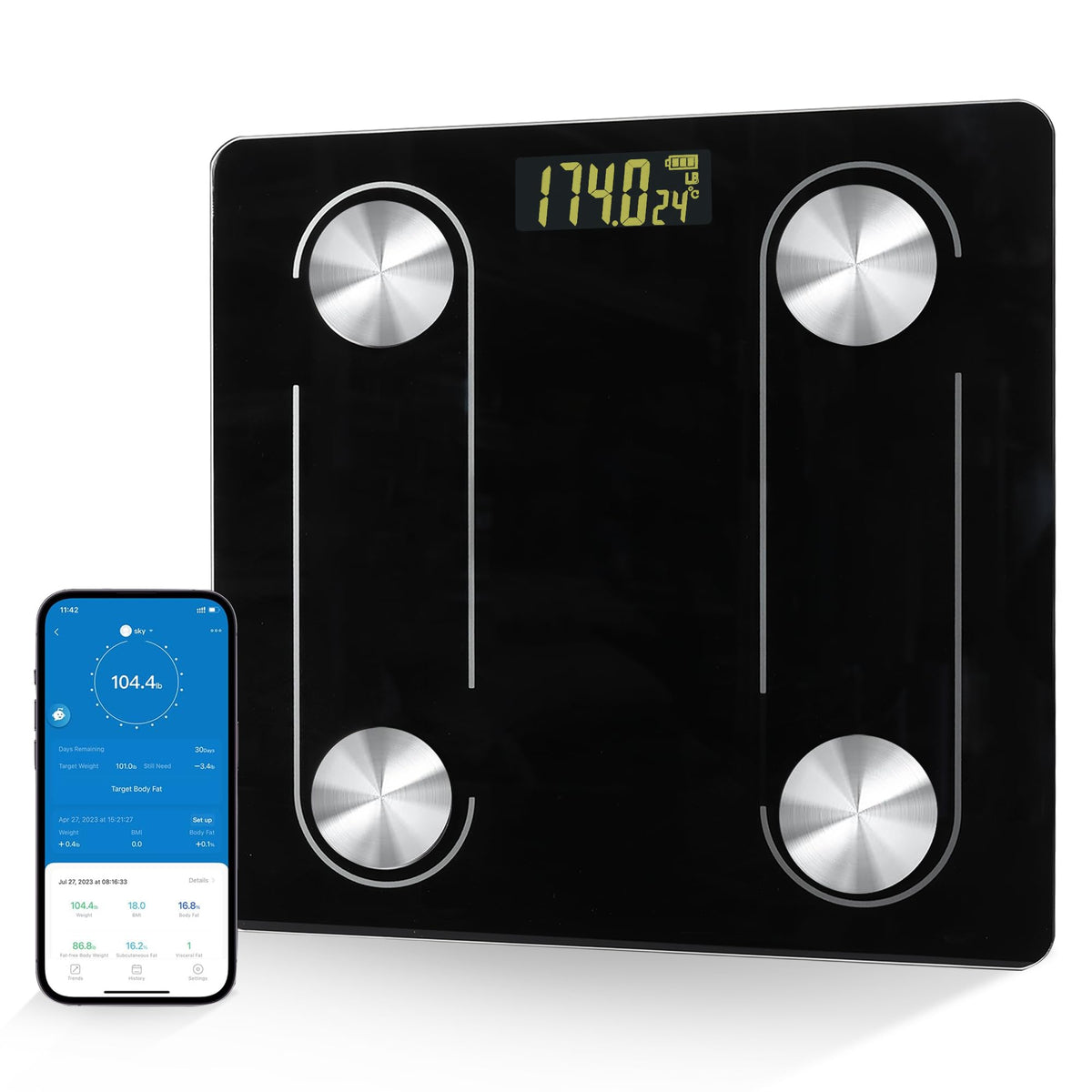 YPENSLZX Digital Simple Scale with Led Display Practical Body Fat Scal