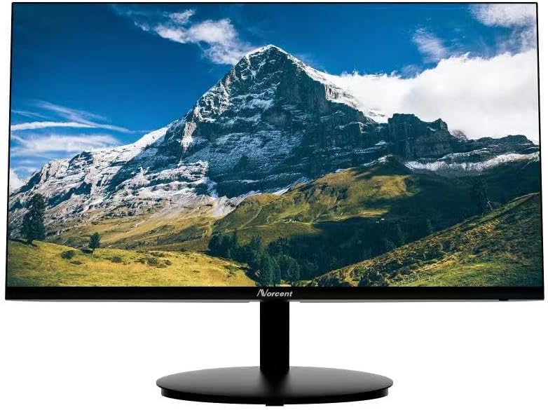 22 Inch Monitor with HDMI VGA Port, 1080P 75Hz Full HD VA LED Ultra Thin Bezel Display, Flicker-Free, Blue Light Filter, Built-in Speakers, Tilt Adjustment