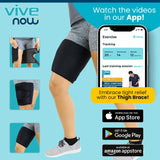 Vive Thigh Brace - Hamstring Quad Wrap - Adjustable Compression Sleeve Support for Pulled Groin Muscle, Sprains, Quadricep, Tendinitis, Workouts, Sciatica Pain and Sports Recovery - Men, Women (Black)