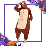 ressber Unisex Adult Onesie Pajamas Animal One Piece Halloween Costume Christmas Sleepwear Jumpsuit (Monkey, Small)