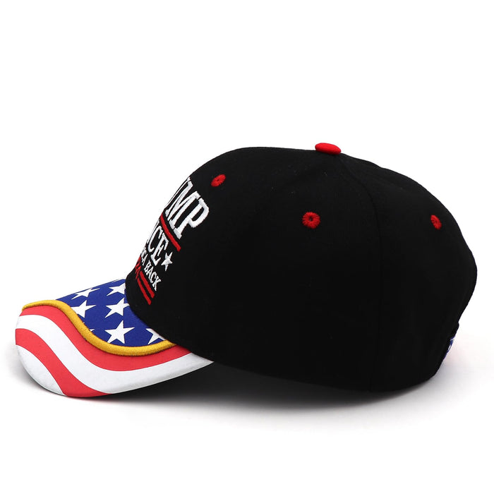 Trump 2024 Hat 45-47 MAGA Hat Make America Great Again Donald Trump Slogan with USA Flag Embroidery Adjustable Baseball Cap