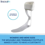 Brace On AFO – Swedish Deluxe - Drop Foot Stabilizer, Moldable, Trimmable, Lightweight Polyethylene (Men, Left)