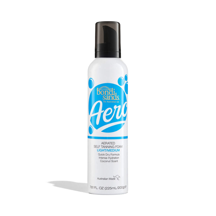 Bondi Sands Aero Self Tanning Foam | Lightweight + Fast-Drying Aerosol Formula Gives Skin a Hydrated, Long-Lasting Bronzed Glow | Light/Medium, 7.61 Oz/225 mL