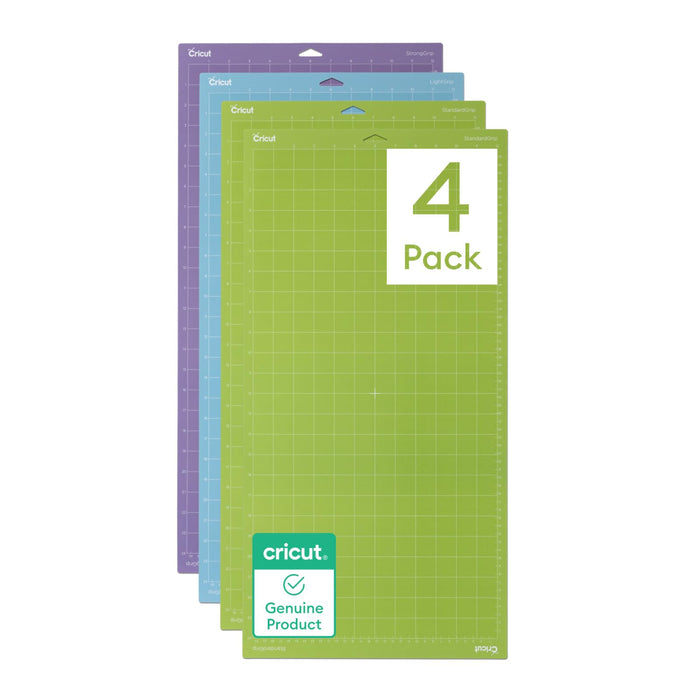 Cricut Cutting Mat Variety Pack (4 Count, 12in x 24in) - for Explore & Maker Machines - Includes 2 StandardGrip, 1 LightGrip, 1 StrongGrip