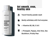 JAXON LANE SHAKE AND WAKE Exfoliating Powder Face Wash w/Papaya Enzymes Powder, Aloe Vera, Vitamin C, Vitamin E, Niacinamide Serum, AHA | Anti Aging Deep Pore Cleanser for Acne Prone Skin (2 Bottles)