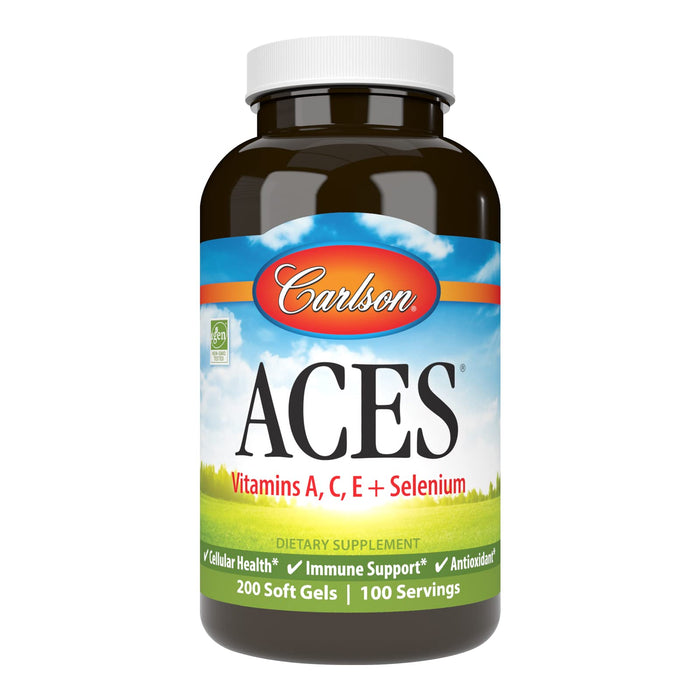 Carlson - ACES, Vitamins A, C, E + Selenium, Cellular Health & Immune Support, Antioxidant, 200 Softgels