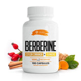 SIRUNES Berberine Capsules Ceylon Cinnamon & Turmeric - Berberine HCL Dietary Supplement for Men and Women – Non GMO Berberine 1000mg, Immune System Booster