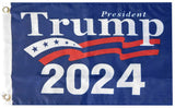 Trade Winds President Trump 2024 Blue Premium Quality Heavy Duty Fade Resistant 12x18 12x18 Double Sided 100D Woven Poly Nylon Boat Flag Banner Grommets, Multi