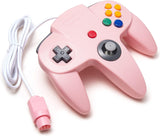 KIWITATA Classic N64 Controller, Retro N64 Wired Joystick Replacement Gamepad Controller for N64 System Video Games Console Pink