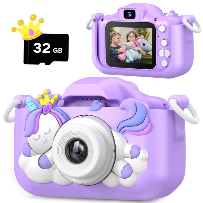 2024 Upgrade Kids Camera, Christmas Birthday Gifts for Girls Boys, 1080P HD Selfie Digital Video Camera for Toddlers, Cute Portable Little Girls Boys Gifts Toys for 3 4 5 6 7 8 9 Years Old