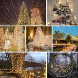 99FT 300 LED Green Wire Christmas String Lights Outdoor Indoor, Memory Function & Timer & 8 Modes, UL Certified, Waterproof Fairy String Lights for Christmas Tree Holiday Party Garden (Warm White)