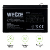 WEIZE 12V 9AH Battery, Sealed Lead Acid Battery with F2 Terminals, Rechargeable Replaces 12 Volt 8AH 10AH for Razor e200 / e200s / e225 / e300, APC UPS Computer Backup Power (BX1300LCD), 2 Pack